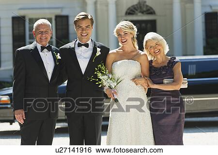 Portrait of married couple with parents View Large Photo Image Stock Photograph - Portrait of married couple with parents. Fotosearch