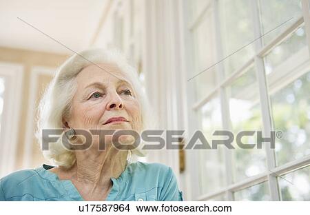 Portrait of pensive senior woman View Large Photo Image Picture - Portrait of pensive senior woman. Fotosearch