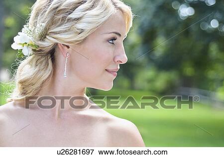 Stock Photo - Portrait of smiling bride. Fotosearch