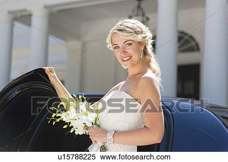 Stock Photography - Portrait of smiling bride. Fotosearch