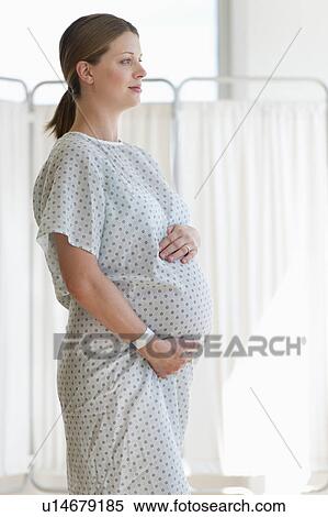 Stock Photography - Pregnant woman in hospital. Fotosearch