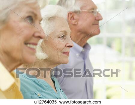 Stock Photography - Profiles of senior women and senior man. Fotosearch