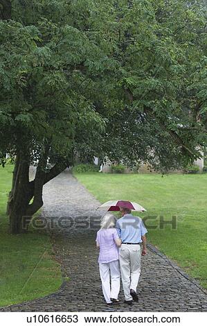 Senior couple walking in park View Large Photo Image Stock Image - Senior couple walking in park. Fotosearch