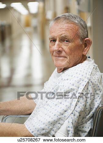 Stock Photo - Senior man in hospital. Fotosearch