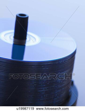 Stock Photo - Stack of CDs, studio shot. Fotosearch