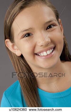 Studio portrait of girl (8-9) View Large Photo Image Stock Image - Studio portrait of girl (8-9). Fotosearch