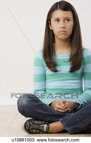 Studio portrait of girl (8-9) View Large Photo Image Stock Image - Studio portrait of girl (8-9). Fotosearch