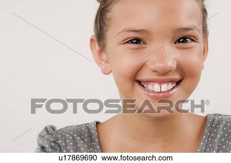 Studio portrait of girl (8-9) View Large Photo Image Stock Image - Studio portrait of girl (8-9). Fotosearch