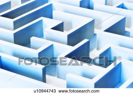 Stock Image - Studio shot of blue maze. Fotosearch
