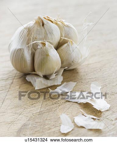 Picture - Studio shot of fresh garlic. Fotosearch