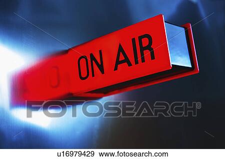 Stock Photo - Studio shot of on air glowing sign. Fotosearch