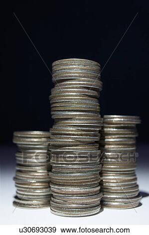 Studio shot of stacks of coins View Large Photo Image Stock Photo - Studio shot of stacks of coins. Fotosearch
