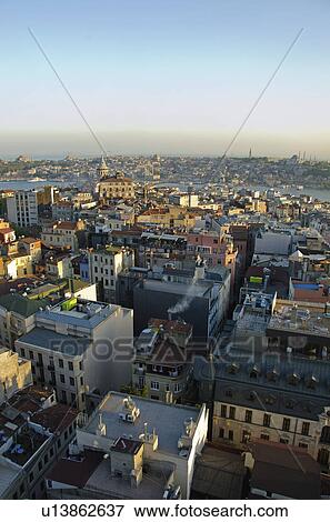 Stock Photo - Turkey, Istanbul, high angle view of city. Fotosearch