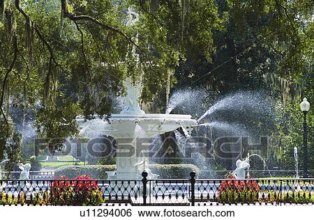 USA, Georgia, Savannah, Foley Square fountain View Large Photo Image Stock Photograph - USA, Georgia, Savannah, Foley Square fountain. Fotosearch