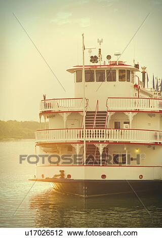 Stock Image - USA, Georgia, Savannah, Passenger ship . Fotosearch