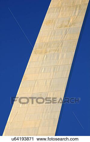 Stock Image - USA, Missouri, St. Louis, St. Louis Memorial Arch and blue sky. Fotosearch