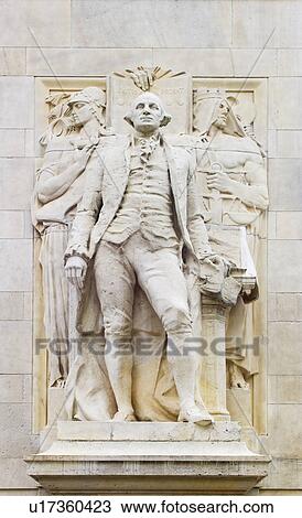 Stock Image - USA, New York City, Union Square, historic statues. Fotosearch