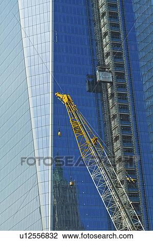 USA, New York, New York City, Lower Manhattan, Ground Zero, Freedom Tower construction site View Large Photo Image Stock Image - USA, New York, New York City, Lower Manhattan, Ground Zero, Freedom Tower construction site. Fotosearch