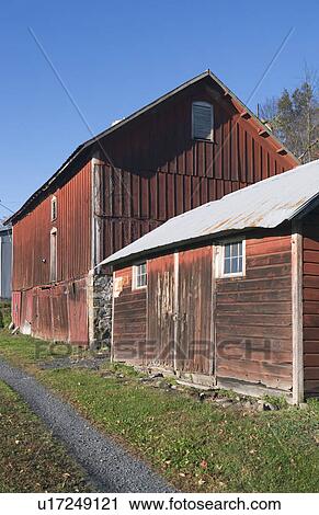 Stock Image - USA, New York State, Chester, Barn on countryside. Fotosearch