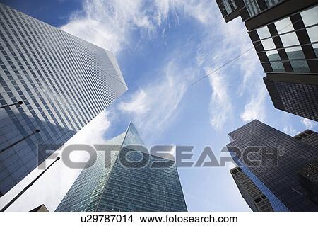 Picture - USA, New York State, New York City, Manhattan, Low angle view of skyscrapers. Fotosearch
