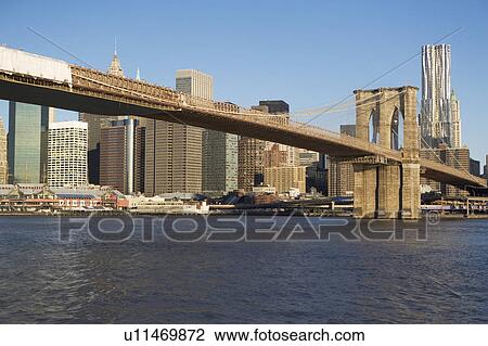 USA, New York State, New York City, Manhattan, Brooklyn Bridge and skyscrapers of Manhattan View Large Photo Image Stock Image - USA, New York State, New York City, Manhattan, Brooklyn Bridge and skyscrapers of Manhattan . Fotosearch