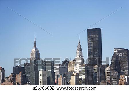 Stock Image - USA, New York State, New York City, Manhattan, Skyscrapers of Manhattan. Fotosearch