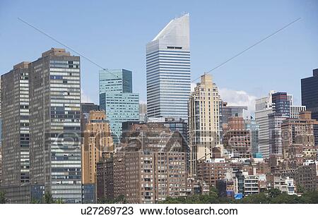 Stock Image - USA, New York State, New York City, Manhattan, Skyscrapers of Manhattan. Fotosearch