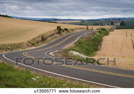 USA, Oregon, Marion County, Rural road View Large Photo Image Stock Image - USA, Oregon, Marion County, Rural road. Fotosearch