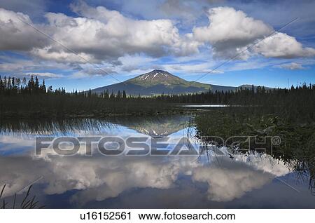 USA, Oregon, Mt. Bachelor and lake View Large Photo Image Stock Image - USA, Oregon, Mt. Bachelor and lake. Fotosearch