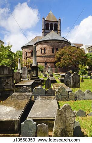 Stock Photo - USA, South Carolina, Charleston, Congregational Church and cemetery. Fotosearch