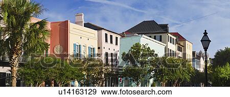 Stock Photo - USA, South Carolina, Charleston, Rainbow Row. Fotosearch