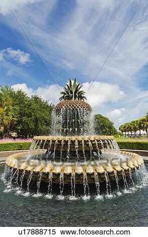 USA, South Carolina, Charleston, Waterfront Park, Pineapple Fountain View Large Photo Image Stock Photography - USA, South Carolina, Charleston, Waterfront Park, Pineapple Fountain. Fotosearch