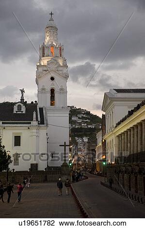 Stock Image - Cathedral in a city, Cathedral of Quito, Plaza De Independencia, Historic Center, Quito, Ecuador. Fotosearch