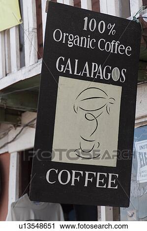 Stock Image - Close-up of a signboard, Puerto Baquerizo Moreno, San Cristobal Island, Galapagos Islands, Ecuador. Fotosearch