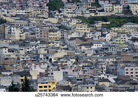 High angle view of buildings in a city, Quito, Ecuador View Large Photo Image Picture - High angle view of buildings in a city, Quito, Ecuador. Fotosearch