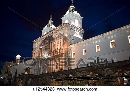 Stock Image - Low angle view of a church, Church And Convent of St. Francis, Plaza San Francisco, Historic Center, Quito, Ecuador. Fotosearch