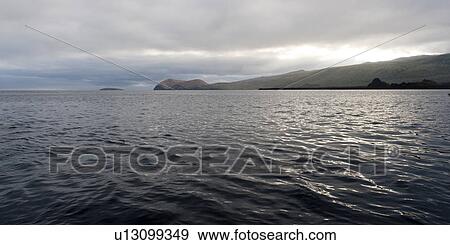 Stock Photo - Panoramic view of Pacific Ocean, Puerto Egas, Santiago Island, Galapagos Islands, Ecuador. Fotosearch