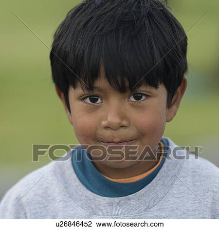 Stock Image - Portrait of a boy, Quito, Ecuador. Fotosearch