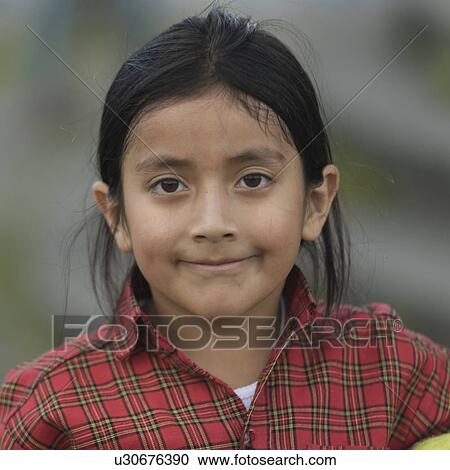 Stock Image - Portrait of a girl, Quito, Ecuador. Fotosearch
