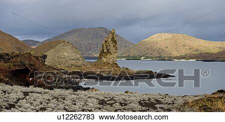 Stock Image - Rock formations, Bartolome Island, Galapagos Islands, Ecuador. Fotosearch