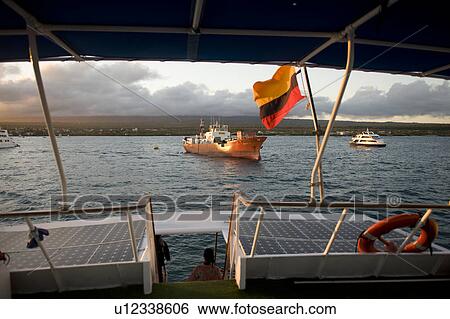 Ship in Pacific Ocean, Puerto Ayora, Santa Cruz Island, Galapagos Islands, Ecuador View Large Photo Image Stock Photograph - Ship in Pacific Ocean, Puerto Ayora, Santa Cruz Island, Galapagos Islands, Ecuador. Fotosearch