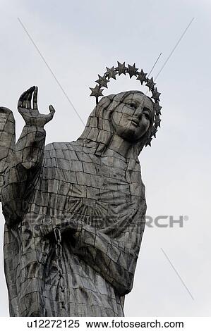 Stock Photography - Statue of Virgin Mary of Quito, El Panecillo Hill, Quito, Ecuador. Fotosearch