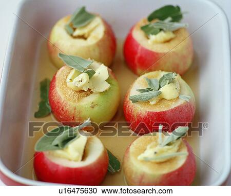 Apples stuffed with butter, sugar, sage View Large Photo Image Stock Image - Apples stuffed with butter, sugar, sage. Fotosearch