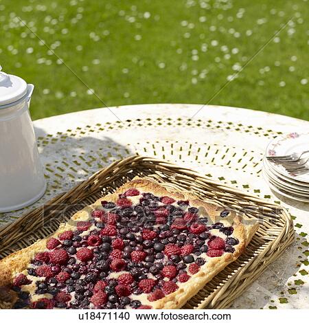 Berry tart on picnic table View Large Photo Image Stock Image - Berry tart on picnic table. Fotosearch