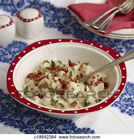 Picture - Bowl of cauliflower bacon risotto. Fotosearch