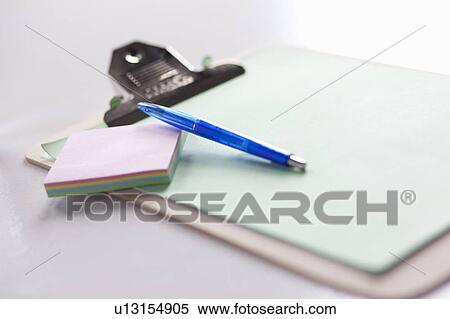 Clipboard, post-it notes, and pen View Large Photo Image Stock Photography - Clipboard, post-it notes, and pen. Fotosearch