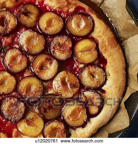 Close up of plum tart View Large Photo Image Stock Image - Close up of plum tart. Fotosearch