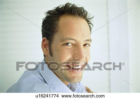 Close up of smiling man’s face View Large Photo Image Picture - Close up of smiling man’s face. Fotosearch
