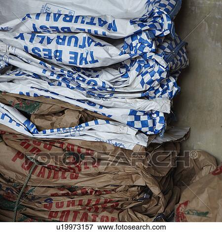 Stock Photo - Crushed potato sacks. Fotosearch