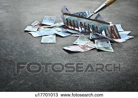 Rake collecting Euro notes View Large Photo Image Stock Image - Rake collecting Euro notes. Fotosearch